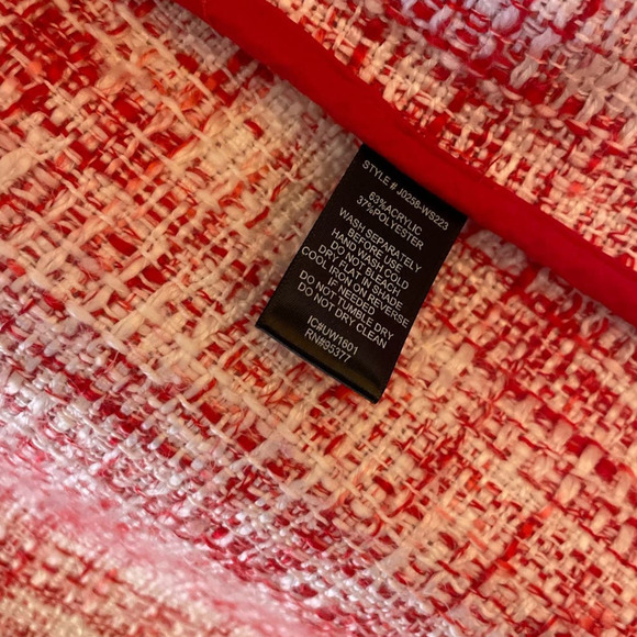 Sanctuary Women’s Red White City Long Tweed Jacket Zippered pockets Small‎ - Picture 5 of 6
